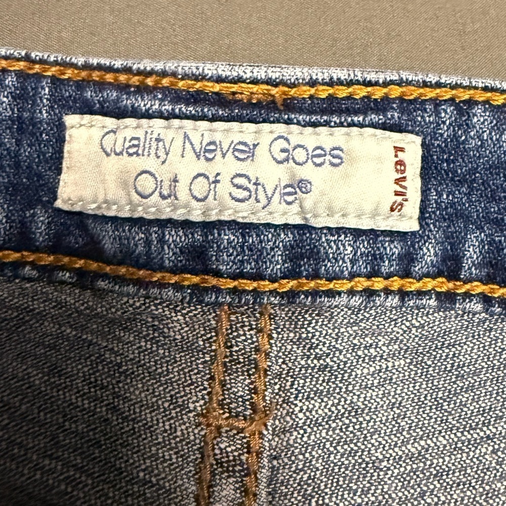 Levi's Blue Distressed Jean Shorts - Picture 5 of 5